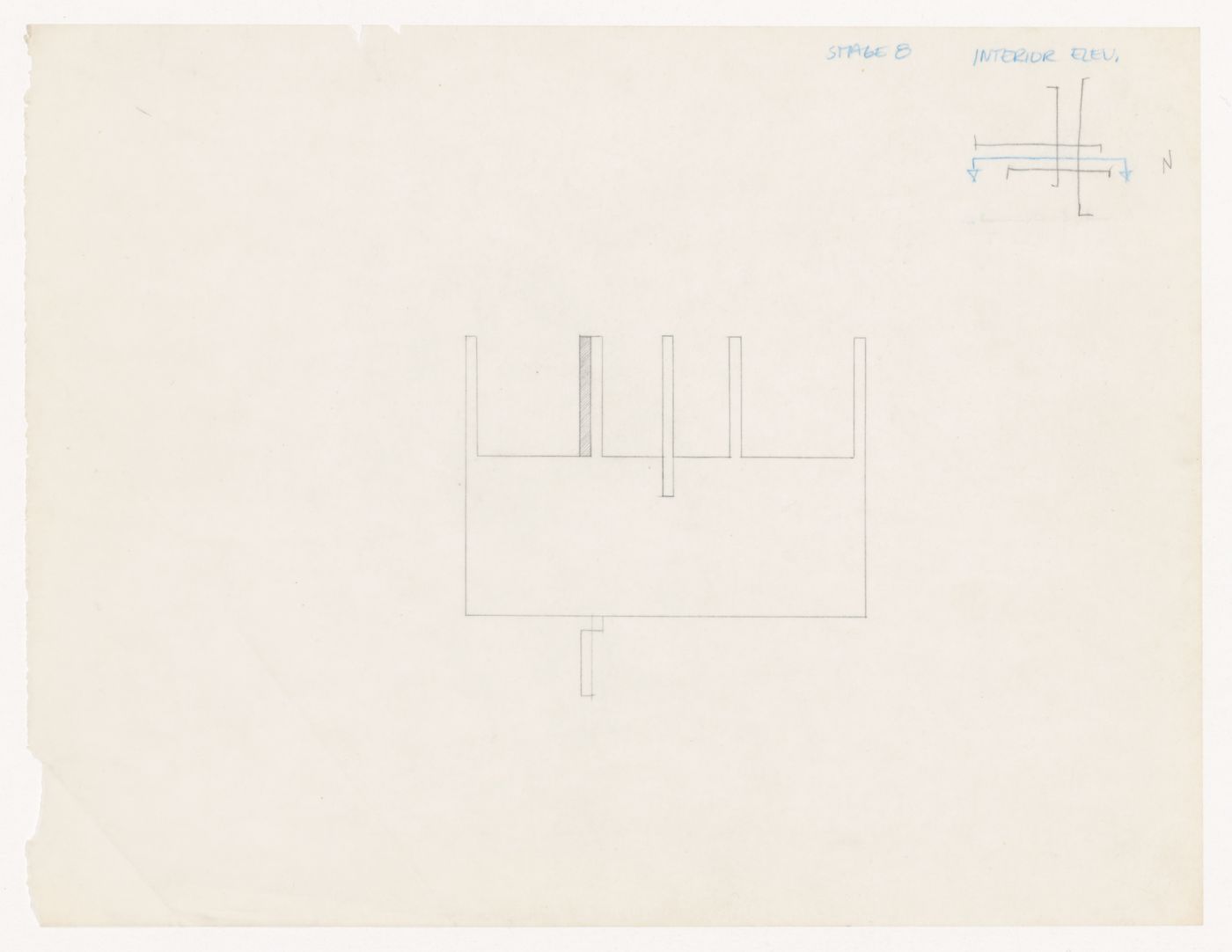 Sketch section for House VI, Cornwall, Connecticut