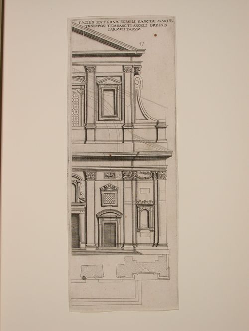 Half-plan and half-elevation of the façade of Santa Maria in Traspontina, Rome