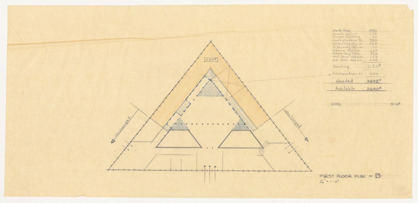 First floor plan for United States Embassy, Oslo, Norway