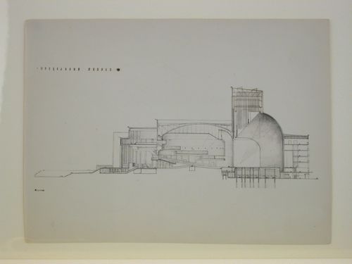 Photograph of a longitudinal section for a Red Army Theater, Moscow