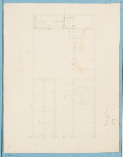 Project for a hôtel for M. Busche: Plan for a five-storey hôtel