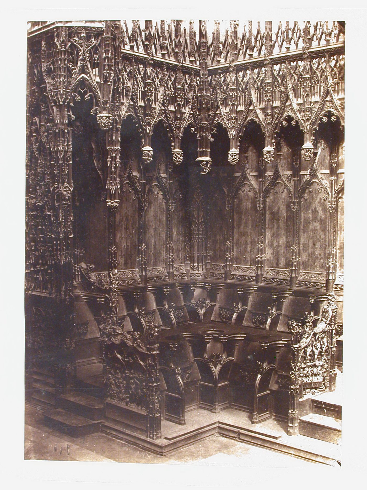 Amiens Cathedral, Choir, view of corner stalls, Amiens, France