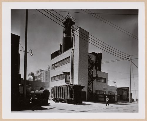View of the north and east façades of the Ajax Building, Colgate-Palmolive-Peet Company (now the Colgate-Palmolive Company) Assembly [?] Plant, Jeffersonville, Indiana
