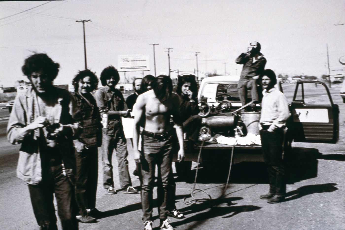Slide of students and truck for Red Line