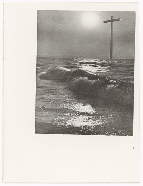 Photomontage showing the church on the Rio de la Plata for Cruz en el Rio de la Plata, Buenos Aires, Argentina