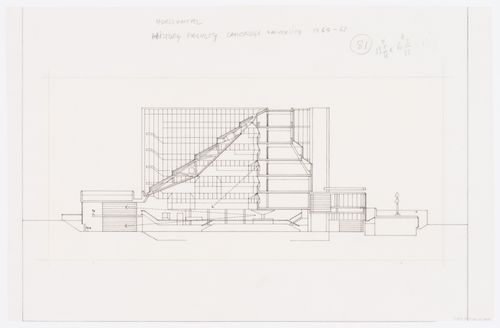 History Faculty Building, University of Cambridge, Cambridge, England: section