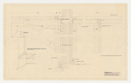 Perspective and section for a folding table for a type B children's bedroom for house 9, Hellerhof Housing Estate, Frankfurt am Main, Germany