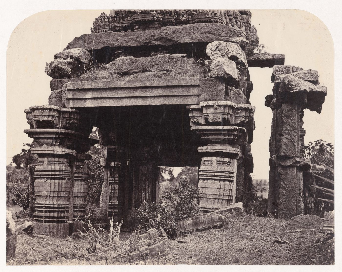 View of a temple west of the Hoysalesvara Temple, Halebid, India