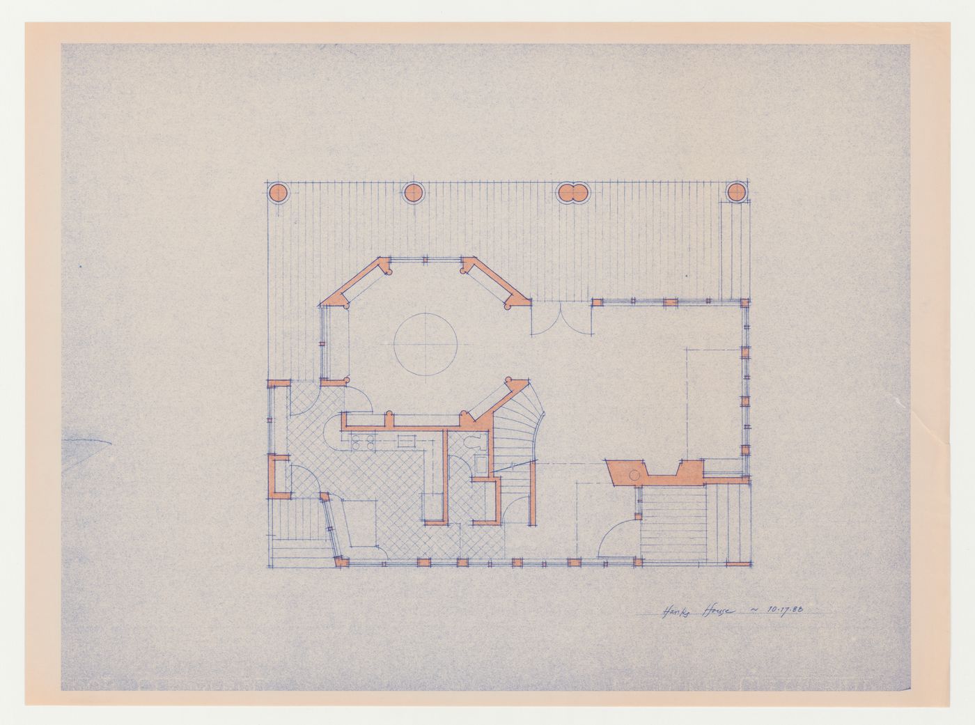 First floor plan for the Hanks-Paré Residence, Tuxedo Park, New York