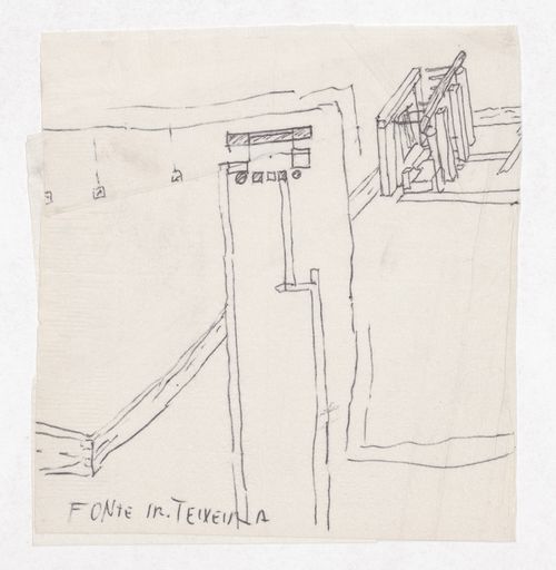 Sketch of fountain for Casa J. M. Teixeira, Quinta do Forno, Briteiros - Guimarães, Portugal