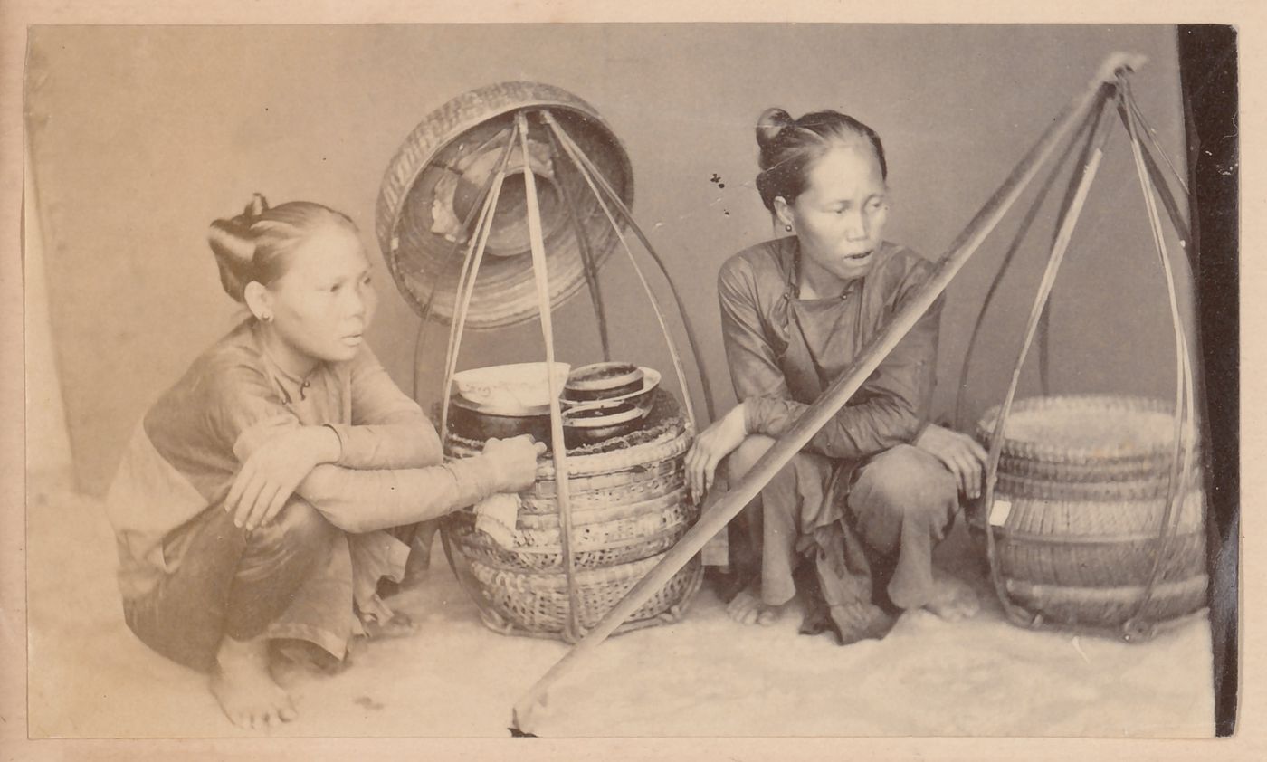 Group portrait of two women, probably in Cochin China (now in Vietnam)