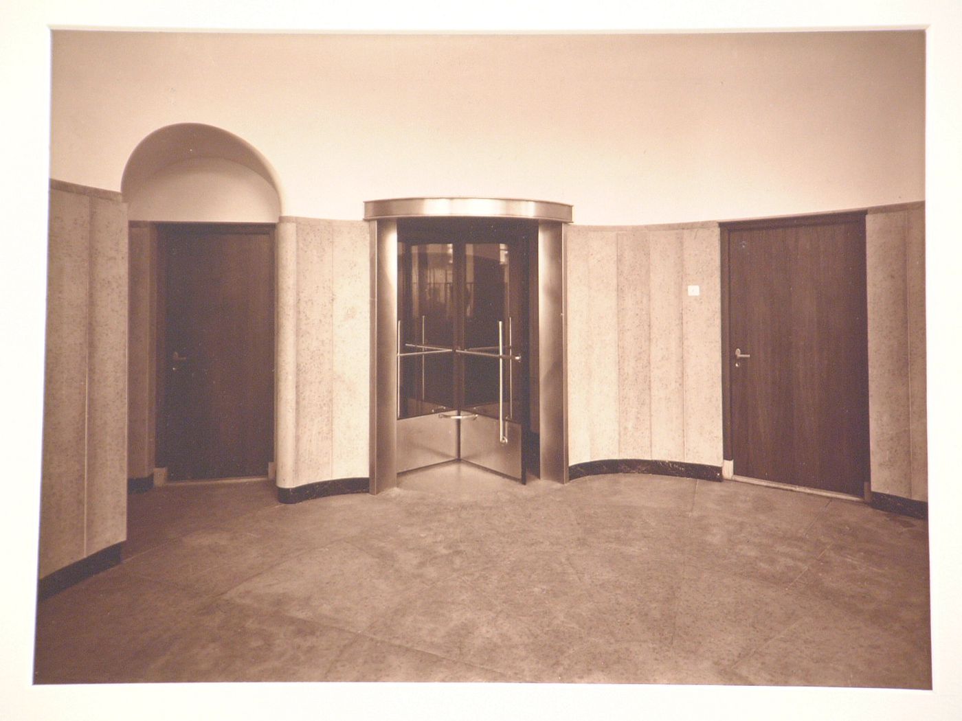 Interior view, detail of a revolving door, Heerlen, Netherlands