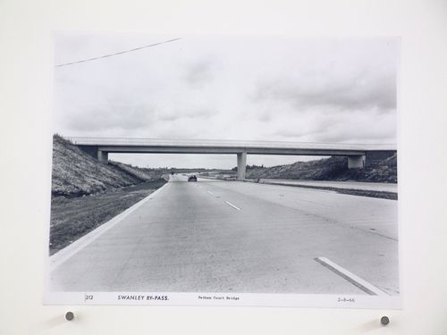 View of Petham Court bridge, during construction of the Swanley Bypass, England