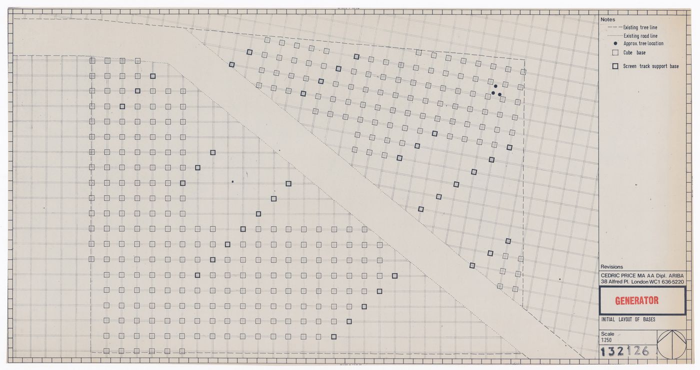 Generator project, White Oak Plantation, Yulee, Florida: site plan showing initial layout of bases