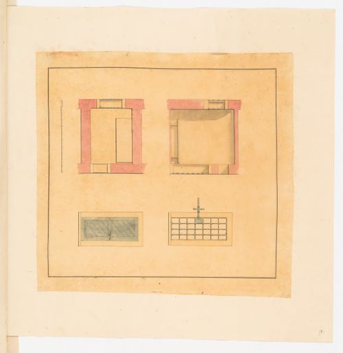Prison, England [?]: Plan and details of a prison cell