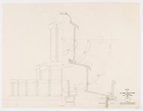 Détails d'une fontaine de bronze,Cour suprême du Canada, Ottawa, Ontario, Canada (1937-1953, 1977)