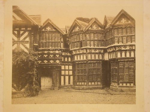 View of the courtyard of Little Moreton Hall looking north, Congleton, Cheshire, England