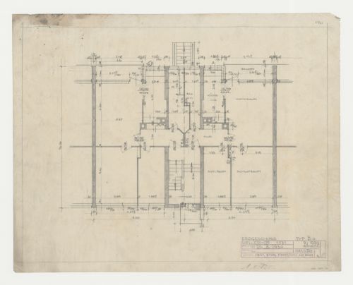 Ground floor plan for type BO housing units, Hellerhof Housing Estate, Frankfurt am Main, Germany