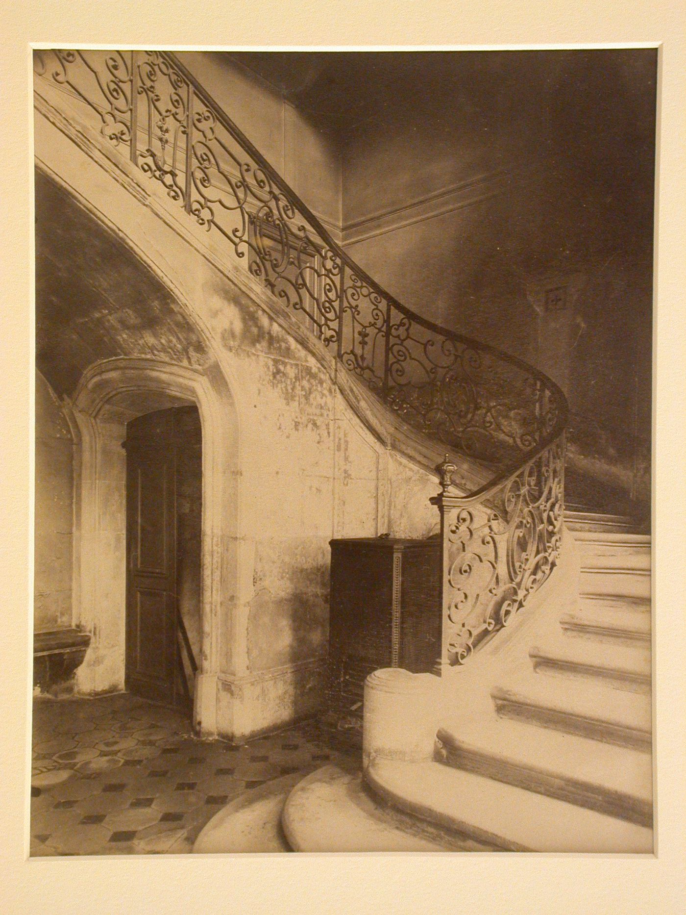 Detail of an interior staircase, Paris, France
