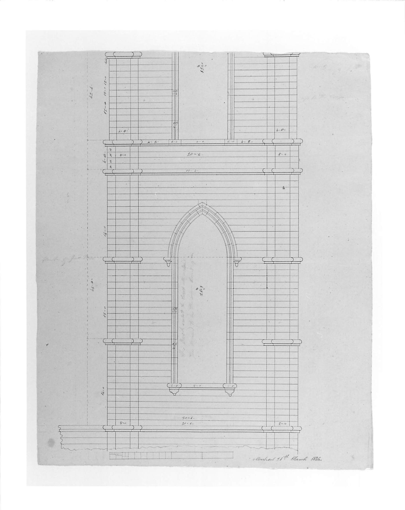 Elevation for a tower for Notre-Dame de Montréal