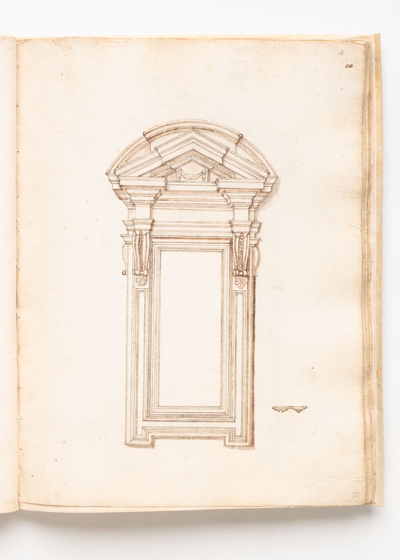 Elevation of wall niche from the first landing of the Palazzo dei Conservatori, Rome