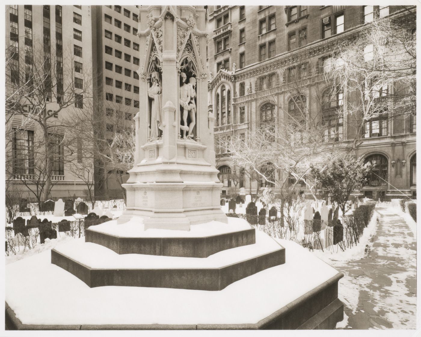 Sculptural monument in Trinity Church cemetery, New York City, New York