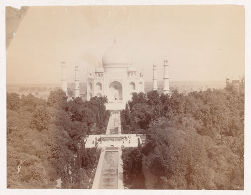 View of the Taj Mahal with the garden in the foreground, Agra, India