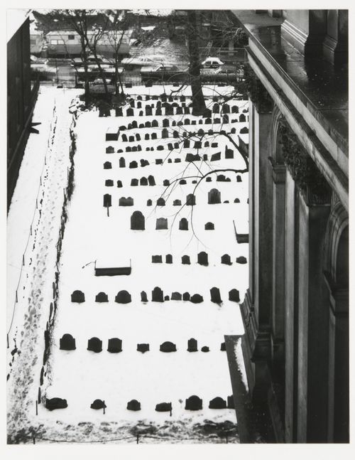 View of burying ground from Old City Hall, Boston, Massachusetts, United States