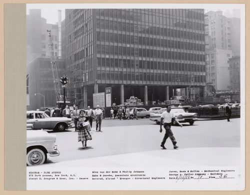 Seagram building under construction, 375 Park avenue, New York, N.Y., south-east view