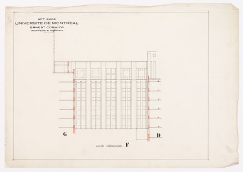Diagramme de l'ombre pour la cour intérieure, Pavillon principal et campus, Université de Montréal, Montréal, Canada (1924-1947)