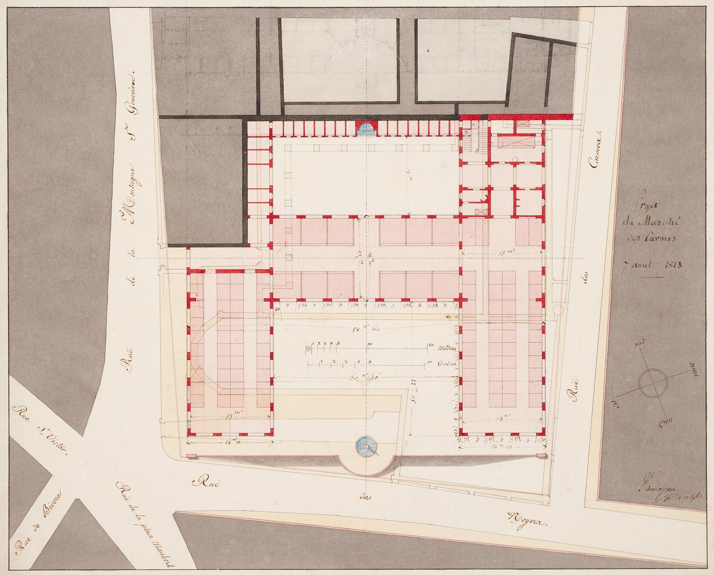 Site plan for Marché des Carmes, Paris