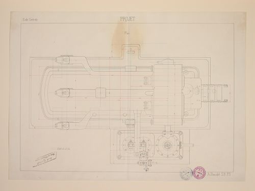 Student engineering drawing: Plan of a machine