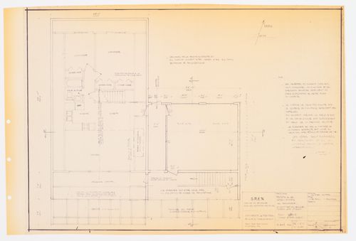 Climatisation solaire "système passif et actif" : plan étage (garage et partie existante), Maison du docteur Simon Richer, Nominingue, Québec, Canada