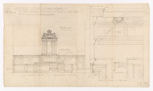 Détails des boiseries de la Cour du Banc du Roi, Annexe au Palais de Justice de Montréal, Montréal, Canada