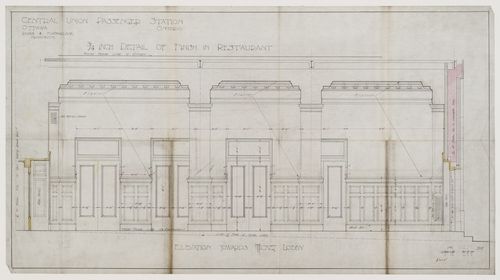Elevation of restaurant for Central Union Passenger Station, Ottawa, Ontario