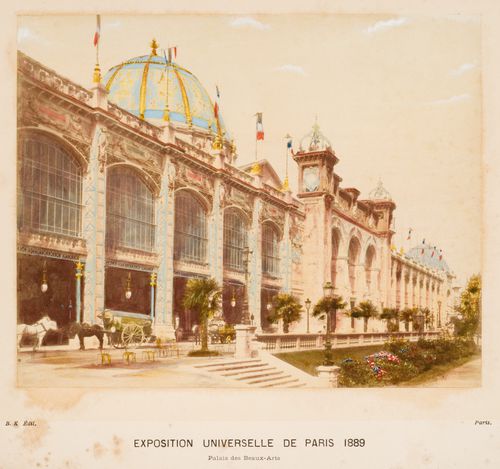 Exterior view of the Palais des Beaux-Arts, 1889 Paris Exposition, Paris, France