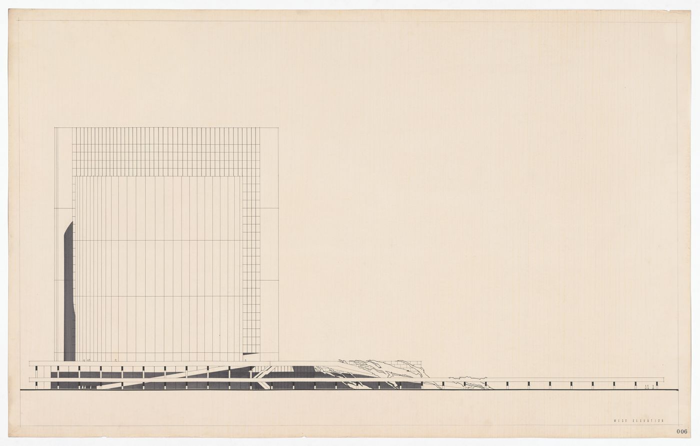 West elevation for Toronto City Hall and Civic Square, Toronto