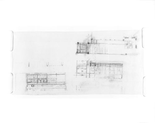Partial plan, section and elevation for the Palazzo dei Congressi, Venice, Italy