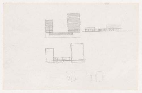 Sketch plans and sketch elevation for the Field House, Gymnasium and Natatorium complex