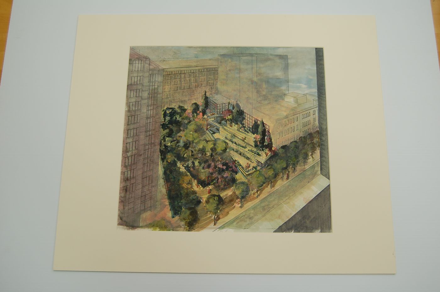 Bird’s eye perspective for the competition for Bay Adelaide Park, Toronto