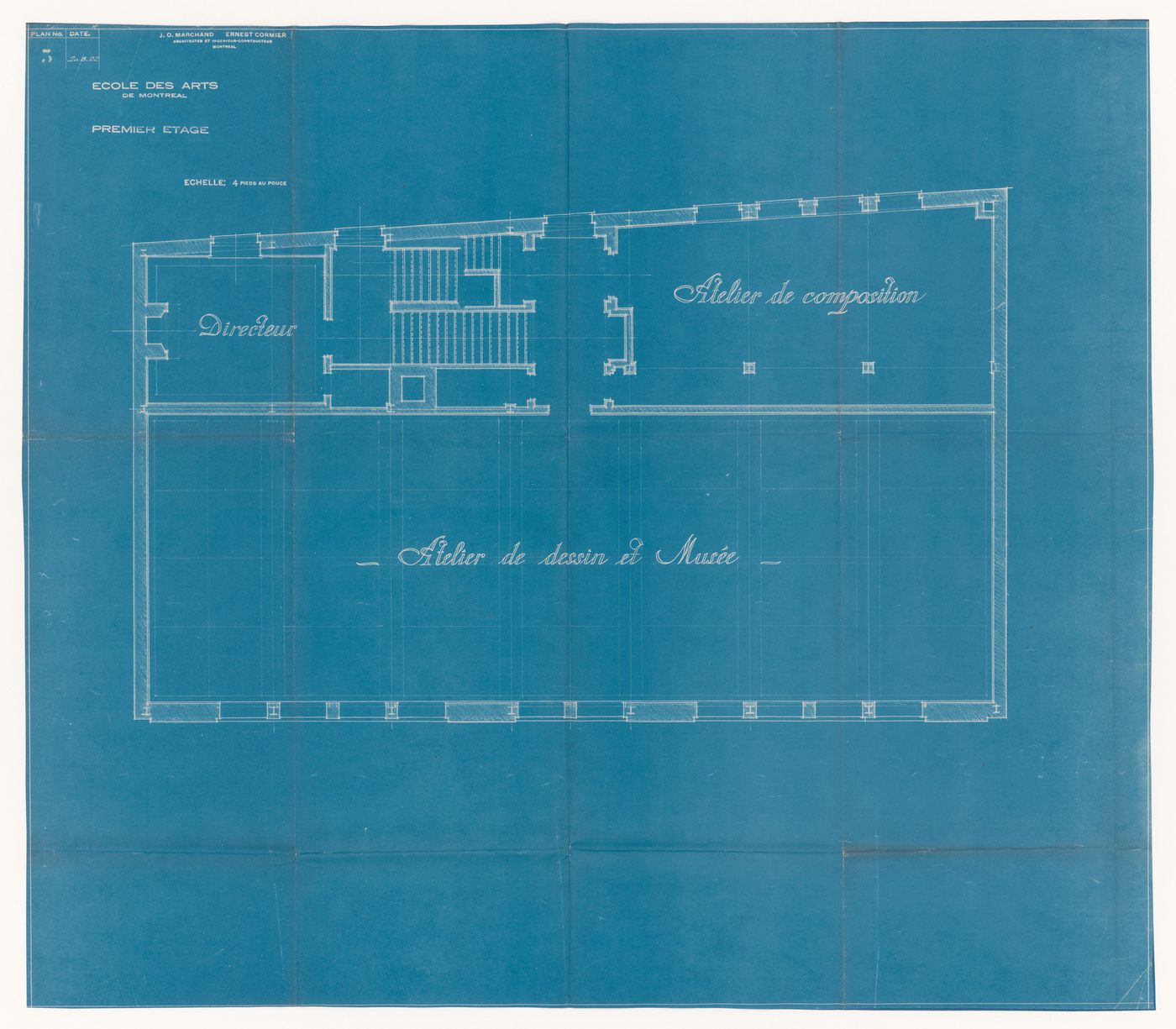 Plan du premier étage pour École des Arts de Montréal