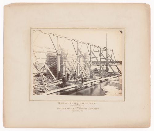 Miramichi Bridges under construction, Miramichi Bay, New Brunswick