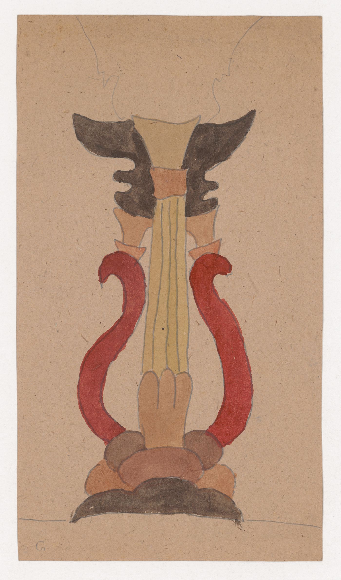 Design for a column in the shape of a lyre