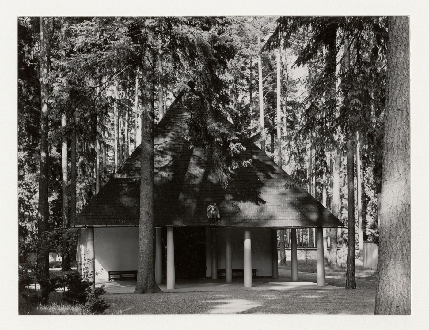 View of the Woodland Chapel showing the portico, Woodland Cemetary, Stockholm, Sweden