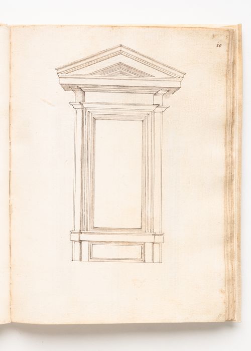 Elevation of aedicula for an inscription in the passage of the Palazzo dei Conservatori, Rome