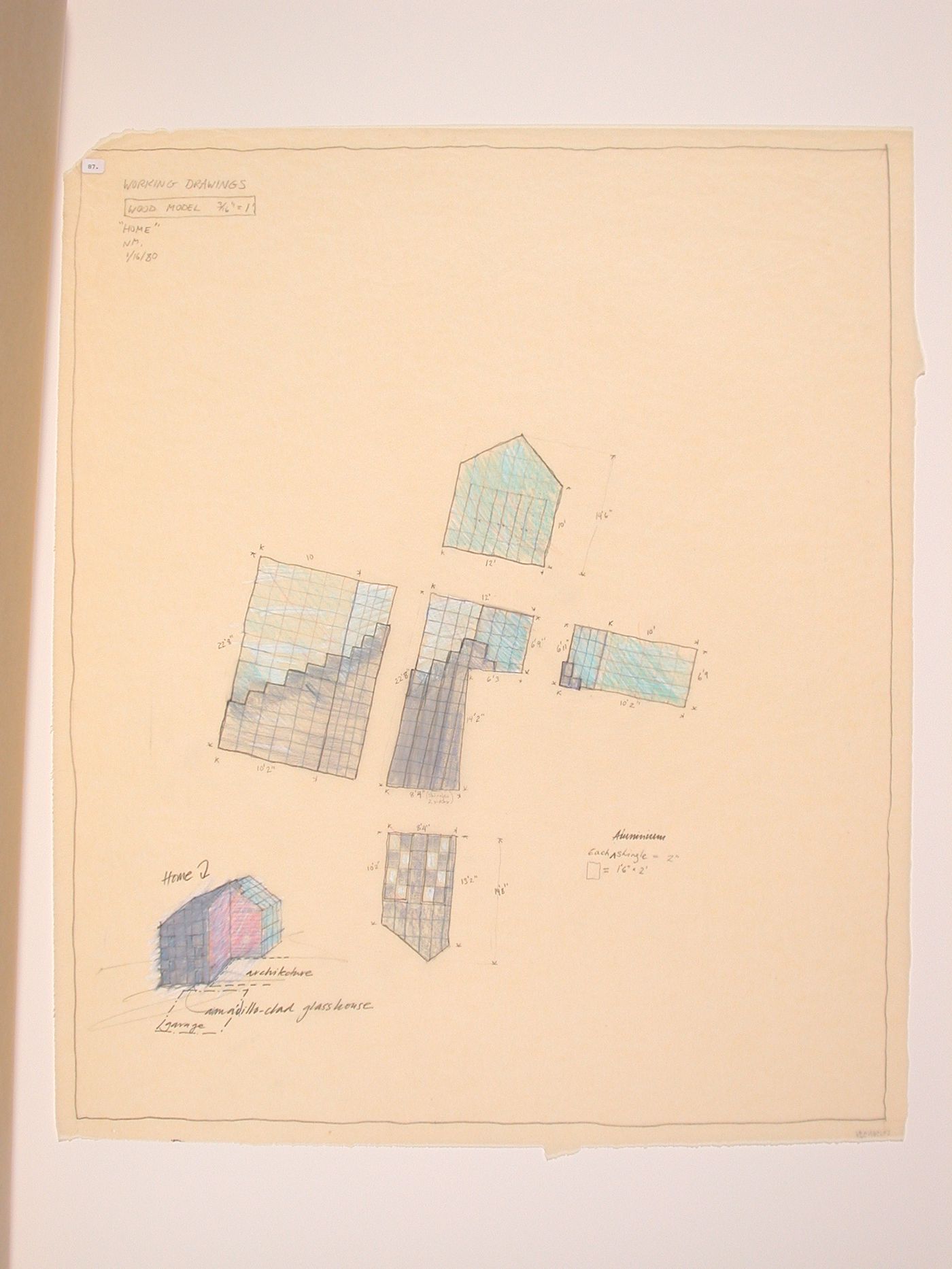 The Nofamily House - working drawing- glass house I