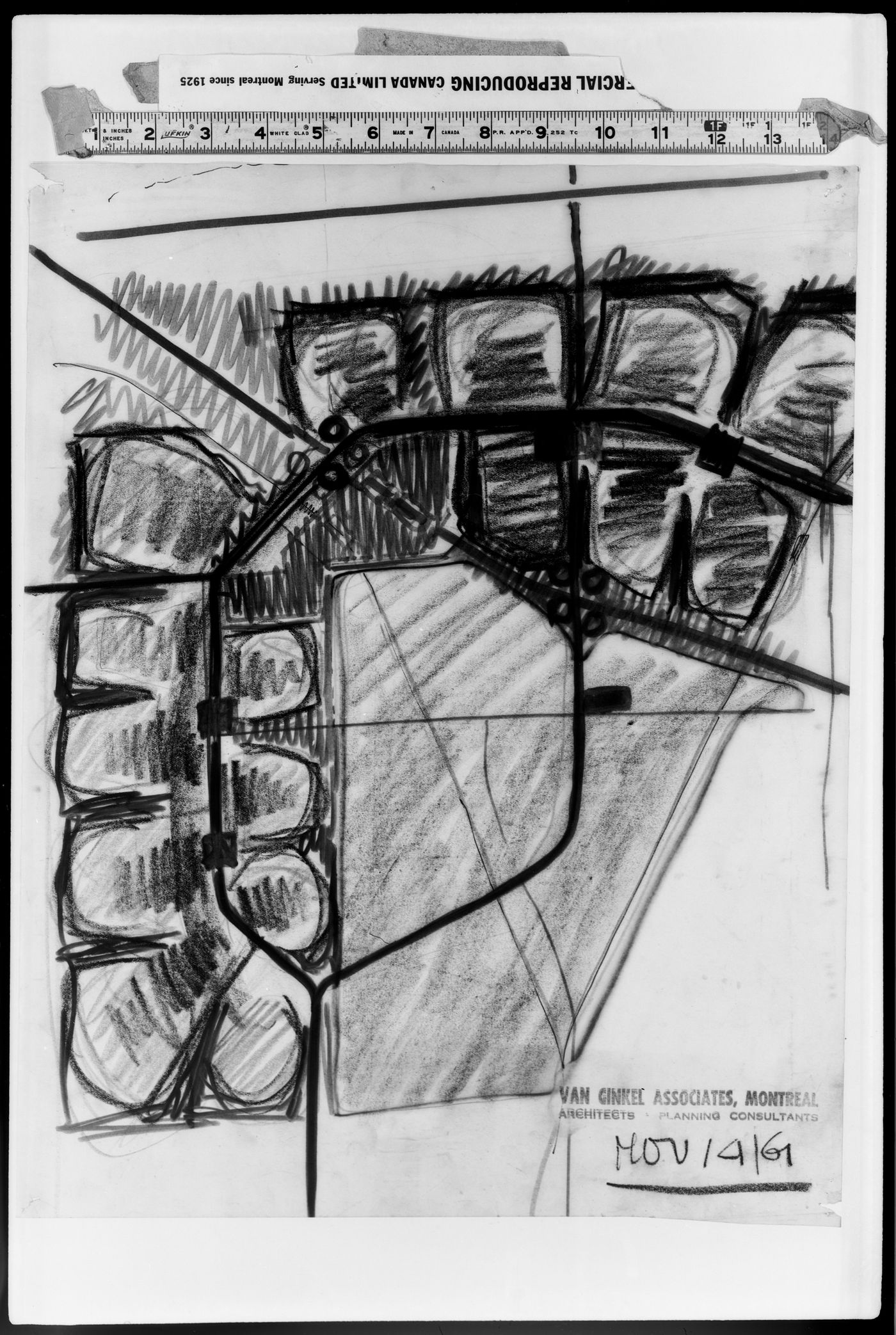 Sketch site plan for Meadowvale, Mississauga, Ontario, Canada