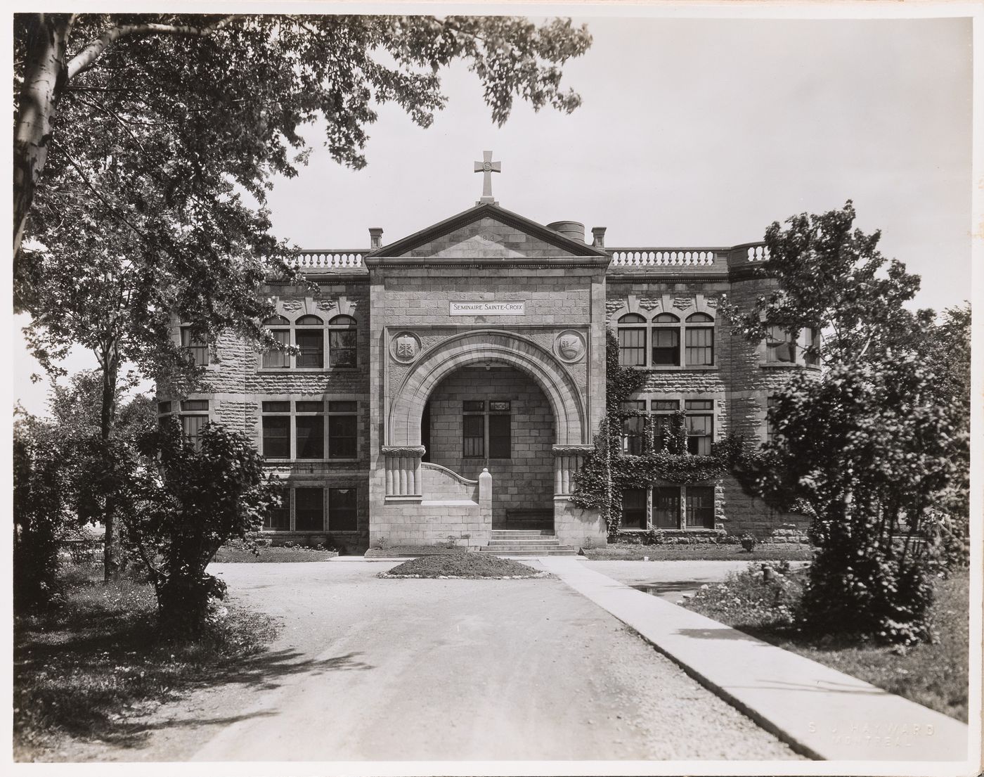View of the principal façade of Séminaire Sainte-Croix, Saint-Laurent, Québec
