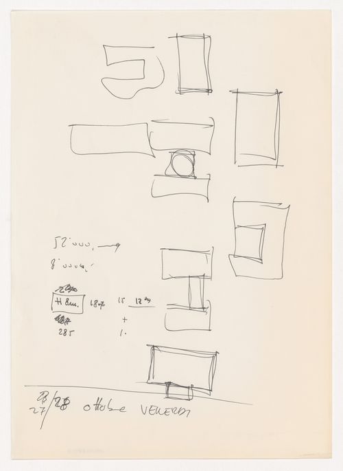 Sketches for Fabbrica attrezature ospedaliere a Sysran, Soviet Union (now Russia)