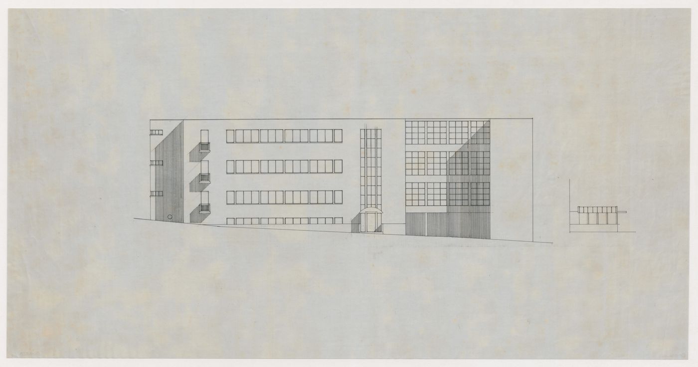 Elevation for Three-Family House, Brno, Czechoslovakia (now Czech Republic)